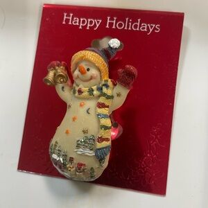 Festive Snowman Holiday Cheer Brooch